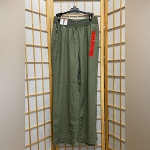 Briggs New York Olive Green Linen Pants- Medium